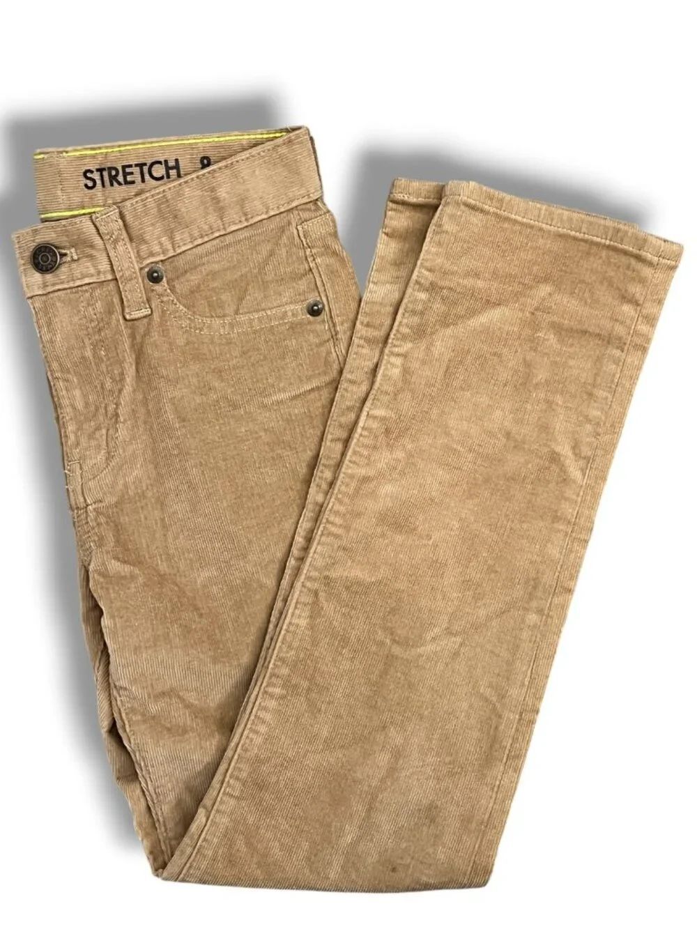 J. Crew Crewcuts Boys Corduroy Stretch Camel Tan Pants Size 8